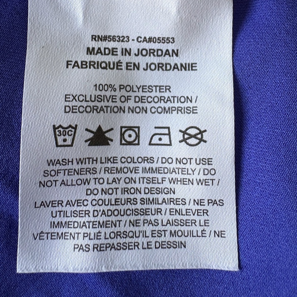 Nike Dri Fit Short Sleeve Round Neck Blue Shirt Women Large Activewear Workout - Picture 9 of 11